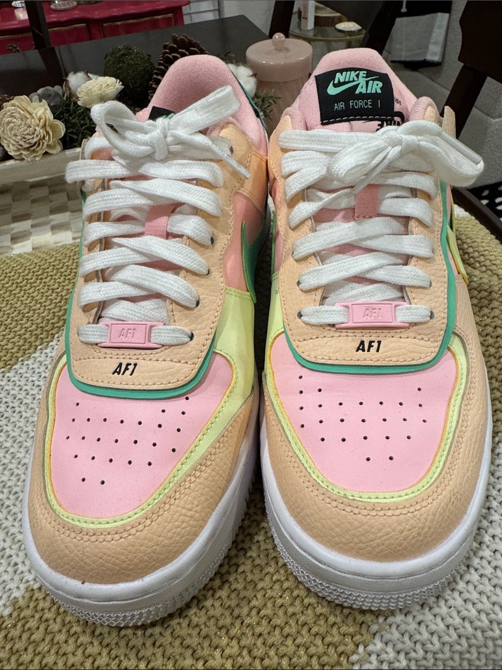Nike Air Force 1 Low Pastel Pink, Peach & Mint Sneakers